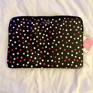 NWT! Kate Spade 15 inch Laptop Sleeve with Pink and White Dots - Sparkle! 💖